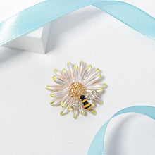 Load image into Gallery viewer, Szxc Daisy Flower Honey Bee Brooch Pin Enamel Crystal Jewelry For Her Women