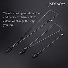 Load image into Gallery viewer, JADENOVA Pendulum Crystal Natural Obsidian Reiki Energy Healing Pendant Necklace for Women Divination Dowsing (Crystal with 2 Chains)