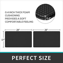 Load image into Gallery viewer, DEXI Kitchen Rugs and Mats Cushioned Anti Fatigue Comfort Mat, 2/5Inch Non Slip Standing Rug Set 17"x29"+17"x29" Black