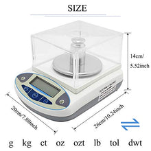 Load image into Gallery viewer, CGOLDENWALL Analytical Electronic Balance 0.01g Precision Laboratory Lab Scale Weighing BalanceJewelry Scale Kitchen Scale Digital LCD Display with Plastic Windshield Calibrated (1000g X 0.01g)