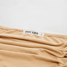 Load image into Gallery viewer, GRACE KARIN Women Strapless Ruched Maxi Dress with Pocket Size XL Light Coffee