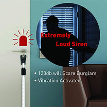 Load image into Gallery viewer, SECURITYMAN 2-in-1 Door Security Bar with Alarm & Sliding Door Stopper Security Bar with 120db Loud Alert Siren - Durable & Rugged Iron, (Protects Against Scratches), White 2021 Model (SECURITYBARS)