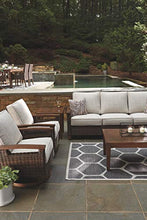 Load image into Gallery viewer, Signature Design by Ashley Paradise Trail Outdoor Patio Sofa with Cushion and 2 Pillows, Brown & Beige