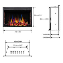 Load image into Gallery viewer, R.W.FLAME 39" Electric Fireplace Insert,Freestanding & Recessed Electric Stove Heater,Touch Screen,Remote Control,750W-1500W with Timer & Colorful Flame Option