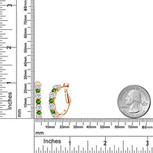 Load image into Gallery viewer, 18K Rose Gold Plated Silver Hoop Earrings Forever Classic Round 1.84ct (DEW) Created Moissanite by Charles & Colvard and Simulated Tsavorite