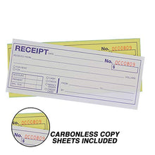 Load image into Gallery viewer, Emraw 2-Part Carbonless Cash or Rent Receipt Book General Purpose Sales Money Book White and Canary Contractor's Invoice Proposal Form Book Sales Tickets Pack of 2