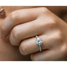 Load image into Gallery viewer, Kobelli Moissanite and Lab Grown Diamond Engagement Ring 2 1/10 CTW 14k White Gold (HI/VS, DEF/VS), 6