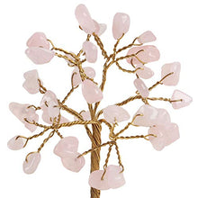 Load image into Gallery viewer, JIC Gem Natural Rose Quartz Healing Crystal Gemstone Tree Wire Wrapped On Rose Quartz Base Home Office Decor Tree Figurine