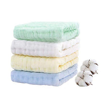 Load image into Gallery viewer, Baby Muslin Burp-Cloths 4 Pack 6 Layers HOPAI Natural Organic Cotton Baby Wipes are Absorbent and Soft for Sensitive Skin