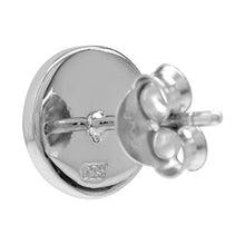 Load image into Gallery viewer, Silvershake Petite Blue and White Enamel White Gold Plated 925 Sterling Silver Evil Eye Stud Earrings