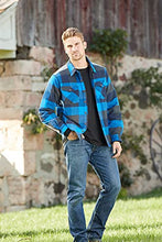 Load image into Gallery viewer, Legendary Whitetails Men's Standard Woodsman Heavyweight Quilted Shirt Jacket, Blue Graphite Plaid, Large