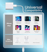 Load image into Gallery viewer, iPhone Fast Charger Cable【Apple MFi Certified】20W PD USB C Wall Charger Type C Power Adapter Lightning Cable Fasting Charging Plug Compatible with iPhone 13/12 Pro/11/XS/Max/XR/X/8 Plus/SE 2020, iPad