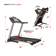 Load image into Gallery viewer, Sunny Health & Fitness Electric Folding Treadmill with LCD and Pulse Monitor, 265 LB Max Weight, Tablet Holder, Bluetooth Speakers and USB Charging - SF-T7917,Black