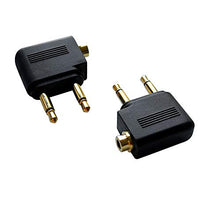 Load image into Gallery viewer, Dual 3.5mm Male to 3.5mm Female Airplane Headphone Adapter Gold Plated (2 Pack)