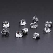 Load image into Gallery viewer, Earring Backs 18K Gold/White Gold/Rose Gold Earring Backings Hypoallergenic Butterfly Ear Extra Post Findings Safety for Studs (18K white gold earring backs)