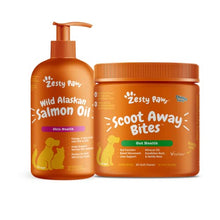Load image into Gallery viewer, Pure Wild Alaskan Salmon Oil for Dogs & Cats - Omega 3 Skin & Coat Support + Scoot Away Soft Chews for Dogs - with Bromelain