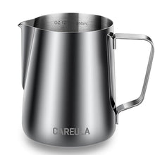 Load image into Gallery viewer, Milk Frothing Pitcher 12oz, Milk Frother Cup Steaming Pitcher Steamer Milk Jug Cup for Latte Art, Coffee Machine Espresso Accessories Barista Tools