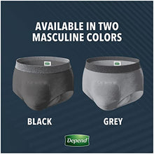 Load image into Gallery viewer, Depend Real Fit Incontinence Underwear for Men, Maximum Absorbency, Disposable, Large/Extra-Large, Grey, 52 Count (Packaging May Vary)