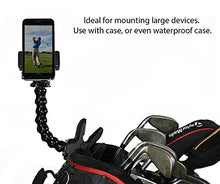 Load image into Gallery viewer, Golf Gadgets - Swing Recording System | Large Device Holder (PHABLET) with Jaws Clamp & Gooseneck Mount. Compatible Large Devices Like iPhone 6/7 Plus, Samsung Galaxy Note, etc.