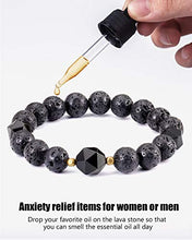 Load image into Gallery viewer, Lightock Lava Rock Obsidian Bracelet for Men Women Essential Oil Diffuser Yoga Bracelets Bangle Stone Beads 10mm Unisex