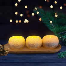 Load image into Gallery viewer, FURORA LIGHTING Flameless Silver Candles Battery Operated with Timer, Real Wax Flickering LED Round Candles, Decorative Ball Candles for Wedding Decor, Electric Candles for Home Decoration Accents