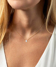 Load image into Gallery viewer, Moonstone Necklace, Handmade Genuine Rainbow Moonstone with Rose Gold Plated Sterling Silver Chain 16”-18” for Women or Girl