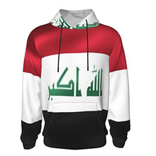 Load image into Gallery viewer, of a Iraq Flag Print Hoodies Kids 3D Print Sweatshirts Long Sleeve Pullover Hoodies with Pocket for Teen Boys and Girls Black
