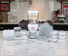 Load image into Gallery viewer, Nuby Mighty Blender with Cook Book, 22-Piece Baby Food Maker Set, Cool Gray