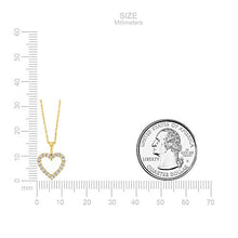 Load image into Gallery viewer, Brilliant Expressions 10K Yellow Gold 1/4 Cttw Conflict Free Diamond Open Heart Pendant Necklace (I-J Color, I2-I3 Clarity), Adjustable Chain 16-18 inch