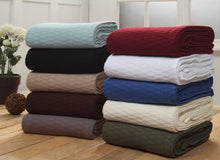 Load image into Gallery viewer, Diamond King Cotton Throw Blanket, Breathable Thermal Bed/Sofa Blanket Couch, Snuggle in These Super Soft Cozy Cotton Blankets - Perfect for Layering Any Bed, Chocolate