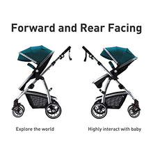 Load image into Gallery viewer, HAGADAY Baby Stroller for Newborn, 2 in 1 Baby Stroller with Reversible Seat, Infant Stroller with Canopy, Baby Bassinet Stroller(Blue)