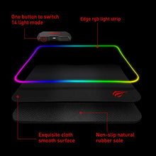 Load image into Gallery viewer, havit RGB Gaming Mouse Pad Soft Non-Slip Rubber Base Mouse Mat for Laptop Computer PC Games (13.8 X 9.8 X 0.16 inches, Black)