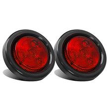Load image into Gallery viewer, Partsam 2pcs Red Led Light Trailer 2" Round w/Plug & Grommet Kits Marker 4 LED, Flush Mount Red 2 Inch Round Led Trailer Lights, Sealed 2 Inch Round Led Marker Lights Red RV Trucks