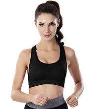 Load image into Gallery viewer, 3 Pack Women Racerback Sports Bras High Impact Workout Yoga Gym Fitness Bra (Black+Blue+Navy, XX-Large)