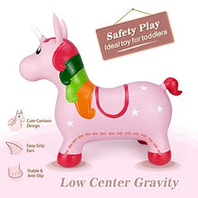 Load image into Gallery viewer, INPANY Pink Unicorn Hopper, Horse Hopper, Bouncy Inflatable Animal Ride-on Toy for Children, Boys and Girls, Toddlers (Pump Included)