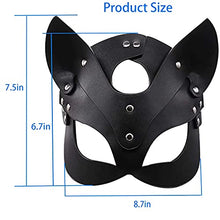 Load image into Gallery viewer, Woman Leather Cat Mask Costume Sex Bunny Fox Masks,Sexy Animal Half Face Mask Cosplay Halloween Party Women Ladies
