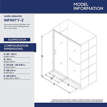 Load image into Gallery viewer, DreamLine Infinity-Z 50-54 in. W x 72 in. H Semi-Frameless Sliding Shower Door, Clear Glass in Brushed Nickel, SHDR-0954720-04