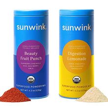 Load image into Gallery viewer, Sunwink Organic Superfood Powder Pack, Digestion Lemonade for Digestion and Gut Support, Beauty Fruit Punch for Glowing Radiant Skin. Plant Based Drink Mix. No Added Sugar (40 Servings)