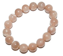 Load image into Gallery viewer, 12mm Peach Moonstone Bracelet 01 Psychic Yin Crown Chakra Spiritual Healing Crystal Energy (7.25)
