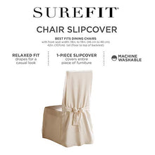 Load image into Gallery viewer, SureFit Home Décor SF13961 Cotton Duck Fabric Folding Chair Cover, Relaxed Fit, Machine Washable, One Piece, Natural Color
