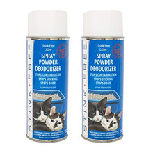 Load image into Gallery viewer, Stink Free Cat Litter Box Deodorizer Powder Spray & Odor Eliminator (2 Cans) - Non-Stick Kitty Litter Box Deodorizer, Eliminators, Absorber & Freshner