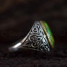 Load image into Gallery viewer, Natural Green Copper Turquoise Rings 925 Sterling Silver Jewelry Oxidize Arabic Rings Natural Green Copper Turquoise Man’s Rings Handmade Rings Wedding Jewelry