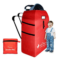 Load image into Gallery viewer, Soyuss Stroller Travel Bag for Airplane - Gate Check Standard, Double, Umbrella Stroller Bag for Baby Travel Accessories - Durable Cover with Easy Carrying Backpack Straps & Handle - Extra Large, Red
