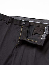 Load image into Gallery viewer, Haggar Men's Classic Fit Flat-Front Hidden Expandable Waistband Premium No Iron Khaki, 38W x 30L - Black