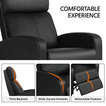 Load image into Gallery viewer, YAHEETECH Recliner Chair PU Leather Recliner Sofa Home Theater Seating with Lumbar Support Overstuffed High-Density Sponge Push Back Recliners