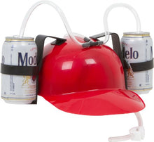 Load image into Gallery viewer, Beer & Soda Guzzler Helmet - Drinking Hat By EZ Drinker (Red)