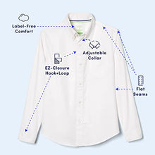 Load image into Gallery viewer, French Toast Boys' Adaptive Long Sleeve Oxford Shirt with Hidden Hook and Loop Placket and Cuffs, White, 20
