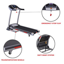 Load image into Gallery viewer, Sunny Health & Fitness Portable Treadmill with Auto Incline, Device Holder, Pulse Grips, 220 LB Max Weight and Shock Absorbers - SF-T7705
