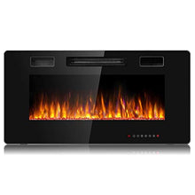 Load image into Gallery viewer, Tangkula 36 Inches Recessed Electric Fireplace, in-Wall & Wall Mounted Electric Heater with Adjustable Flame Color & Speed, Remote Control, Touch Screen, 750-1500W (36 Inches)