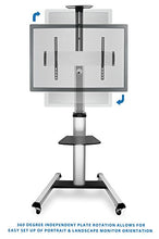 Load image into Gallery viewer, Mount-It! Mobile TV Stand for Flat Screen Televisions, Height Adjustable Rolling TV Cart for 32, 40, 50, 55, 60, 65 and 70 Inch Screens, 110 Pound Capacity